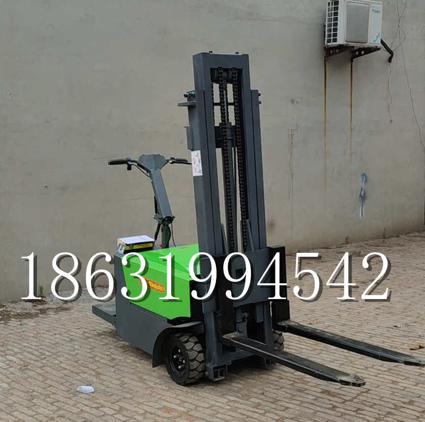 白沙乡优程全电动叉车插腿式堆高车液压装卸车1.5吨升高小型站驾式铲车